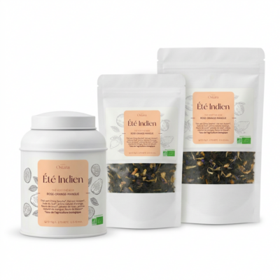 Ete indien - thé vert, thé noir, rose orange mangue